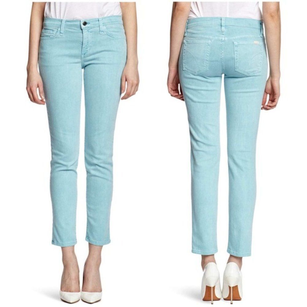 Joe's Jeans Sz 29 Aqua Cropped Ankle Straight Leg Jeans
